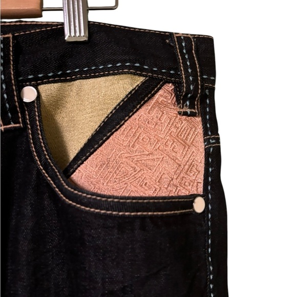 Coogi Y2K Mens Cyber Grunge Punk Embroidered Baggy Jeans Size 38/32 - Picture 4 of 10